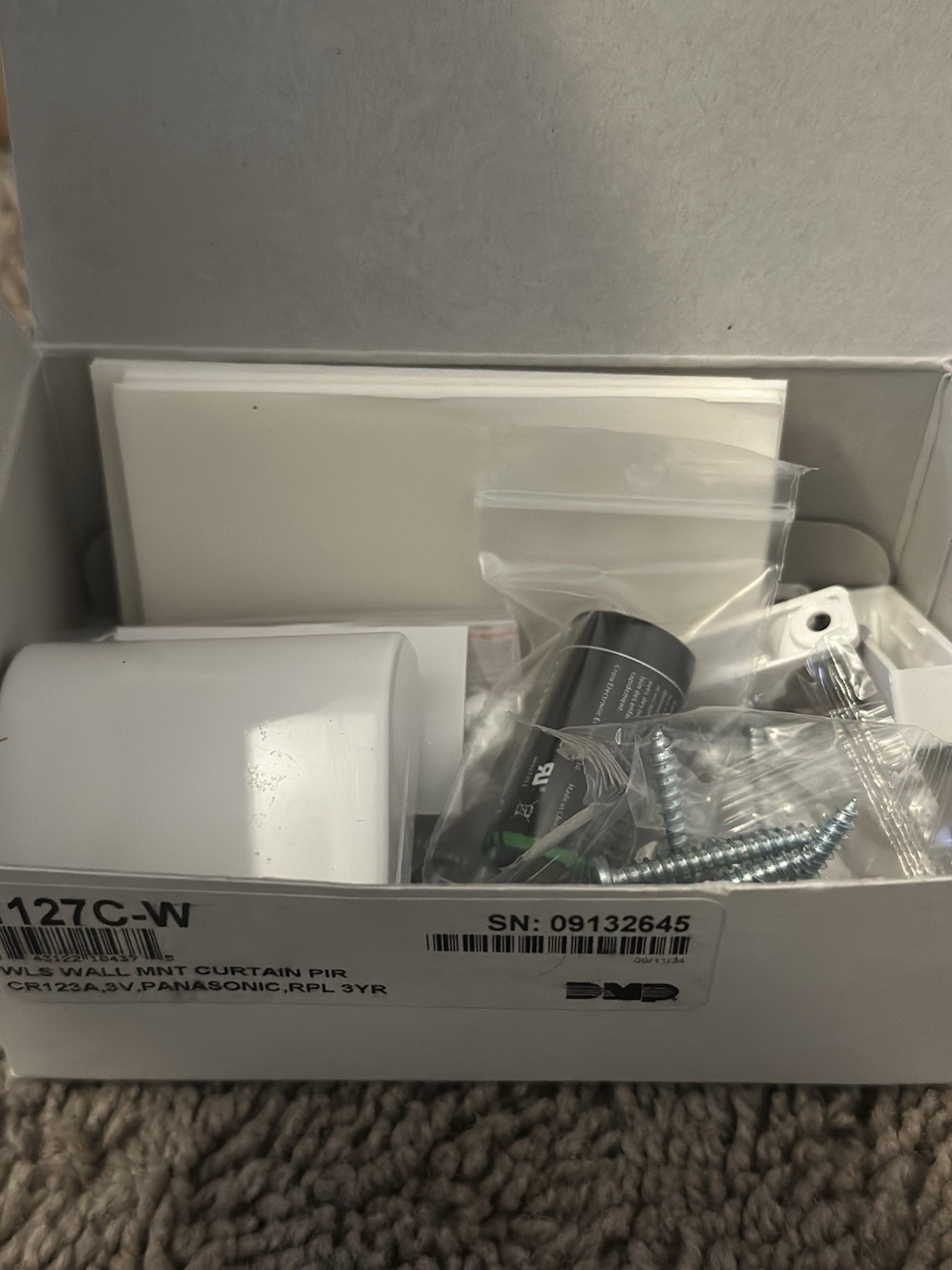 DMP 1127C-W Wireless PIR CR123A,3V,PANASONIC,RPL