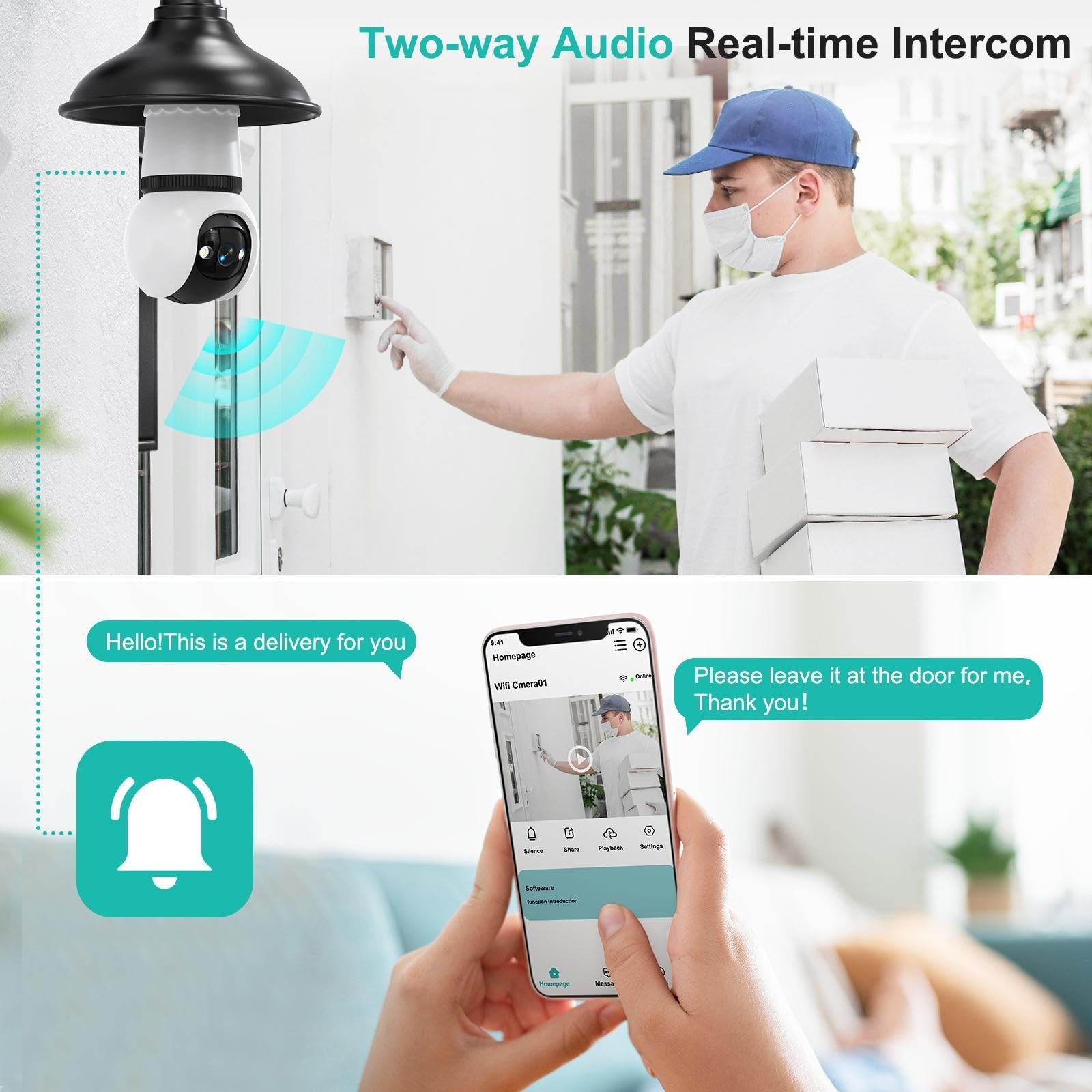 Hawkray Light Bulb Security Camera Wireless Outdoor Indoor-5&2.4GHz Dual Band…