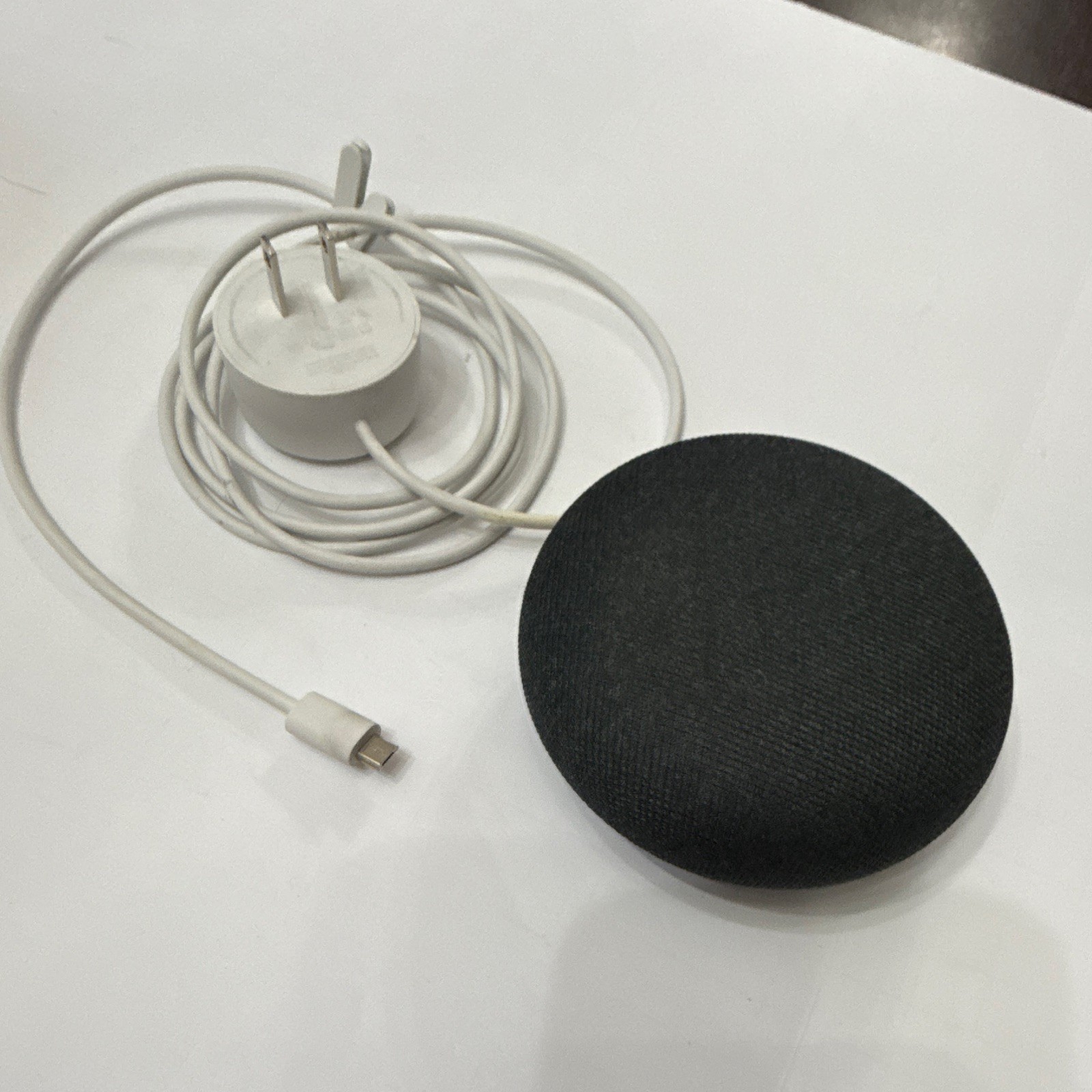 Google Home Mini Smart Speaker Orange/Black Wi-Fi w/ Power Adapter