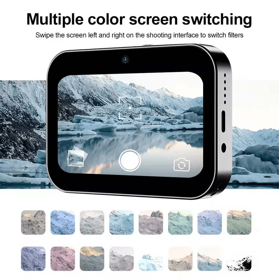 4K Digital Camera Night Vision Triple Lens 3Inch HD 64MP Touch Screen