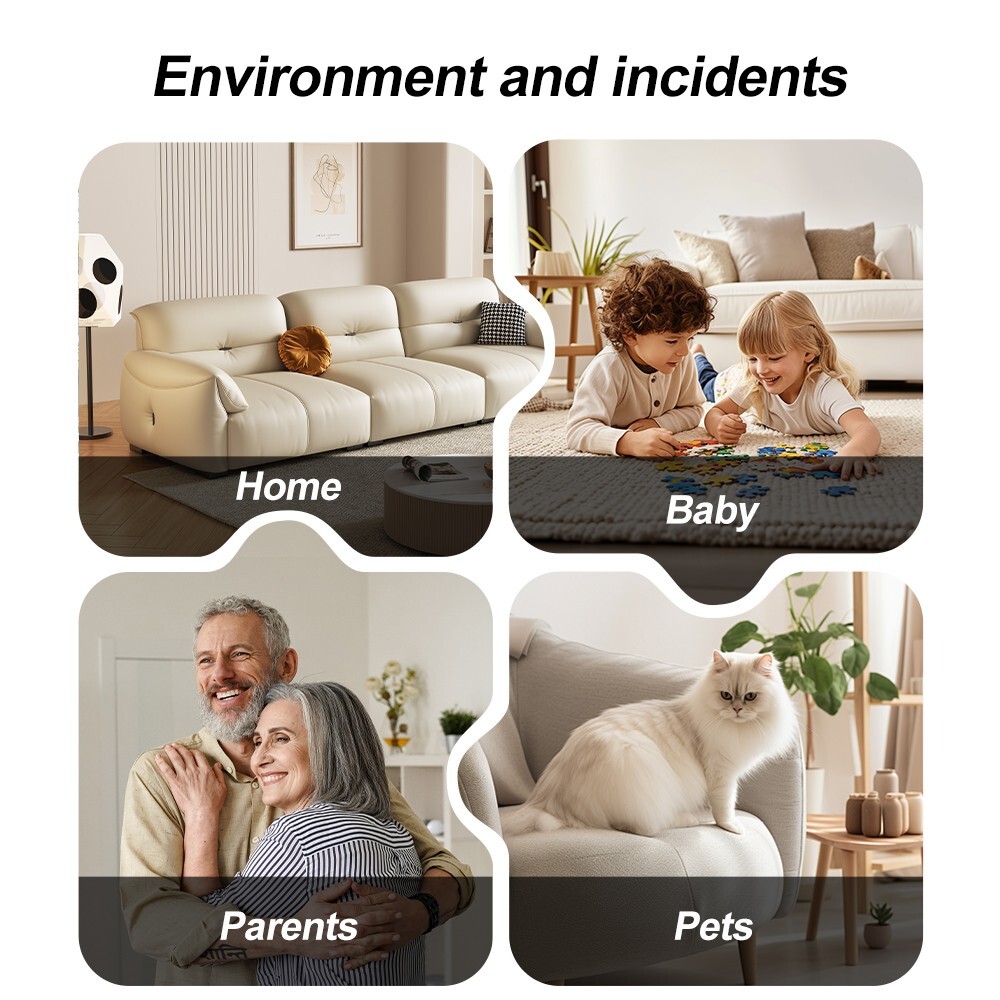 4PCS PTZ Wireless WIFI Security Camera 5MP Home System Color Night Vision Black
