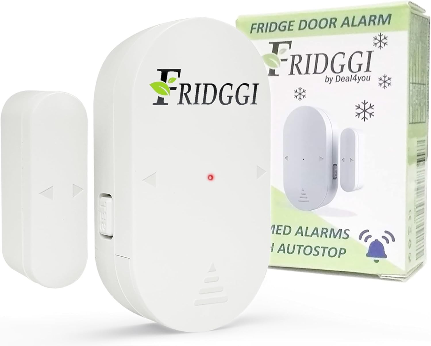 White Compact Freezer Door Alarm with 60 Sec Delay & 110dB Siren