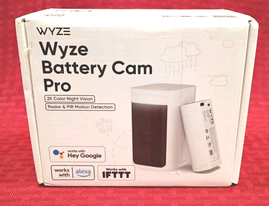 Wyze Battery Cam Pro 2.5K HDR Wireless Indoor/Outdoor Camera WYZECOP White