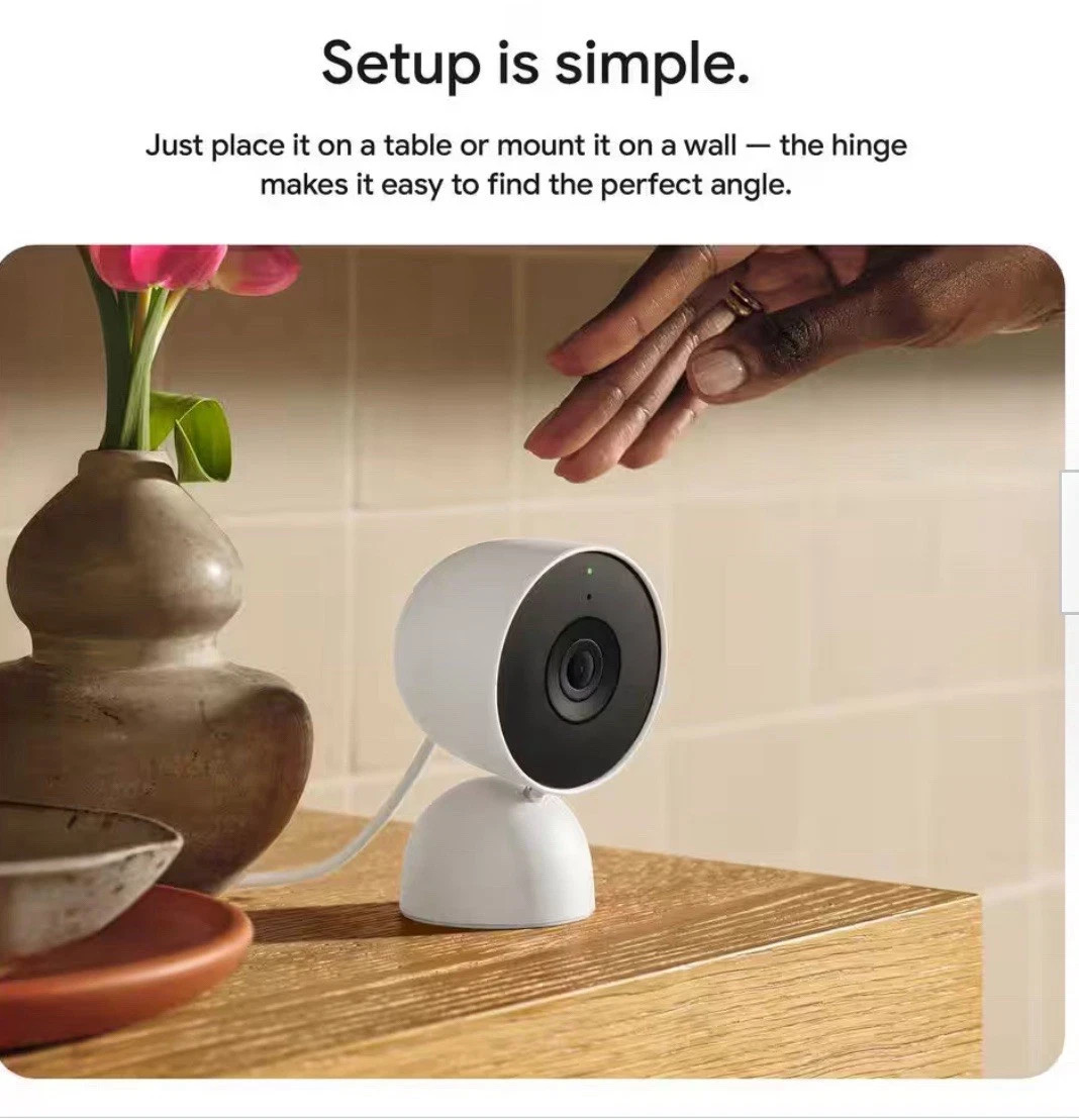 Google Nest Cam Indoor Wired 2nd Generation GA01998-US NEW SEALED