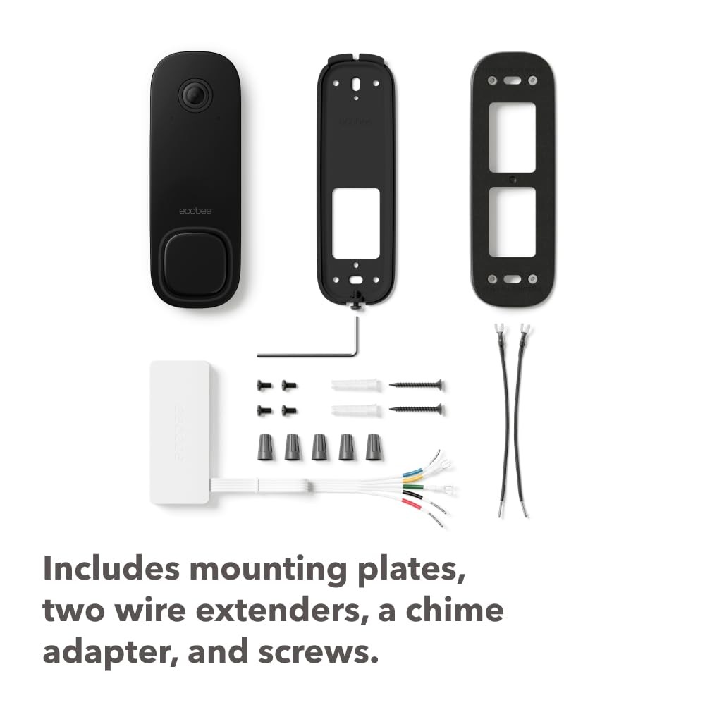 ecobee Smart Video Doorbell Camera (Wired) – with Industry Leading HD Black