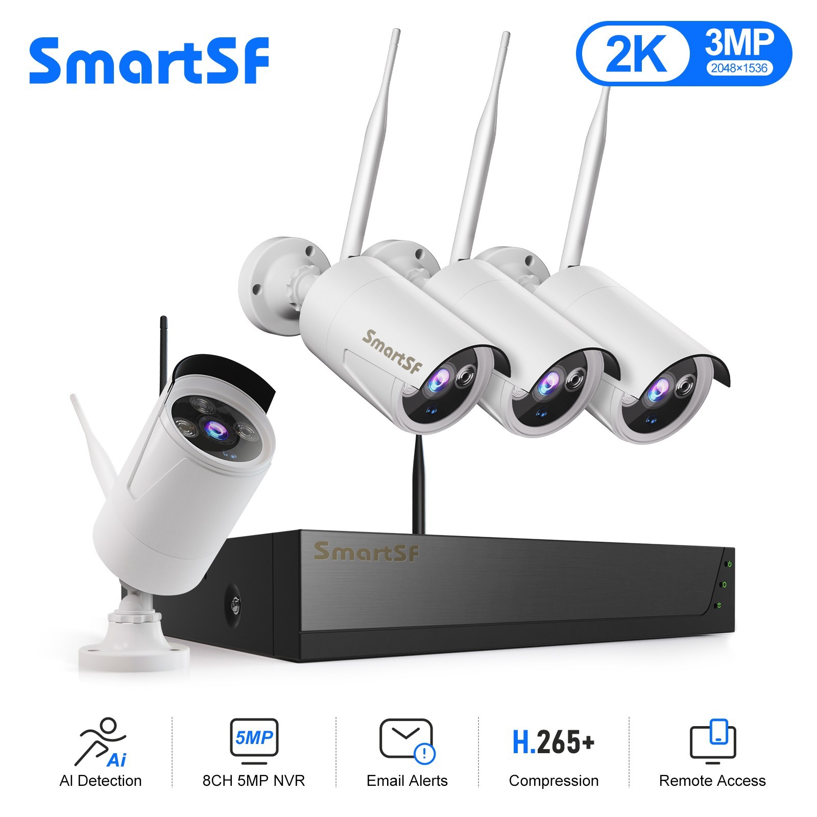 10CH Wireless Security Cameras System 5MP Outdoor NVR system kit no HDD