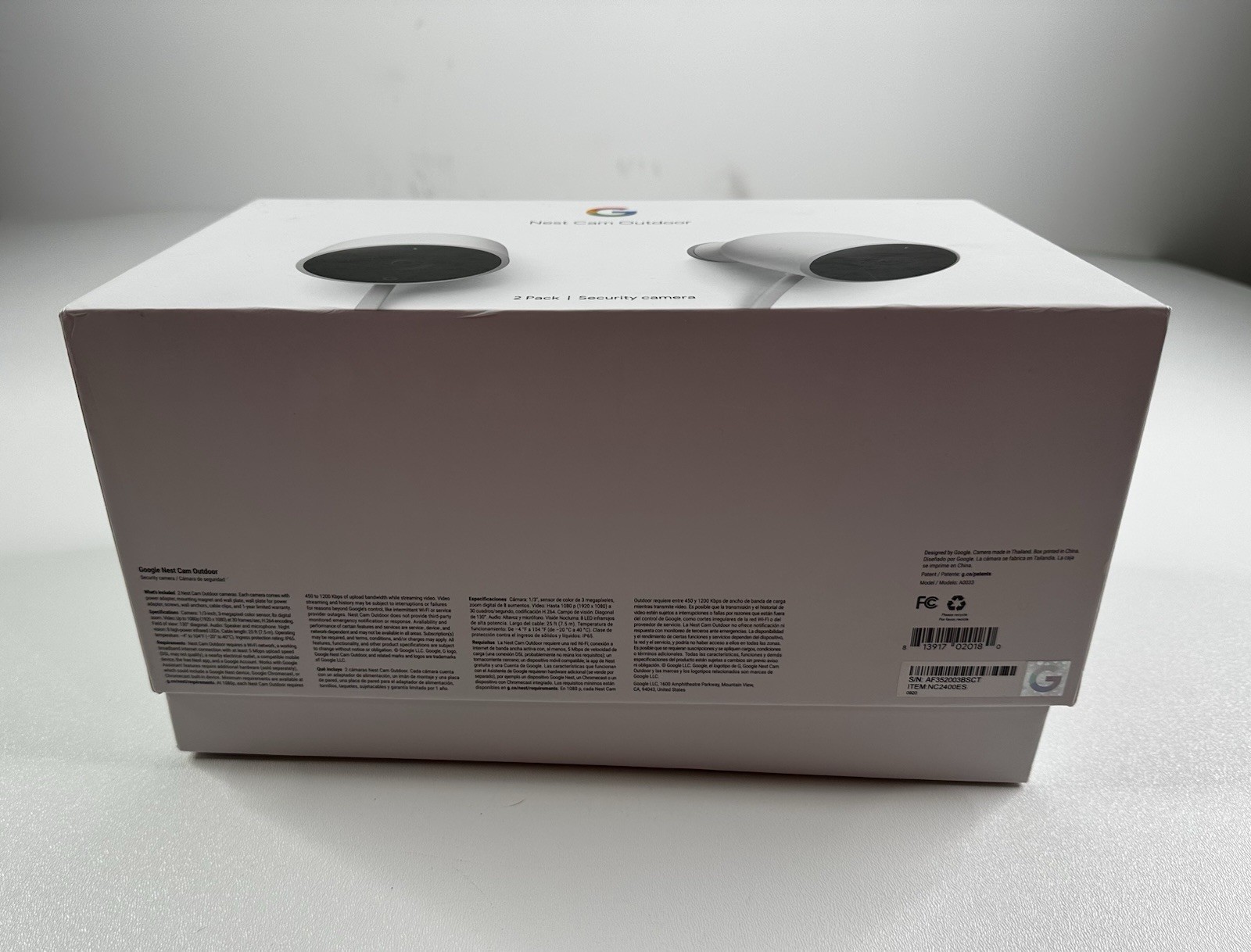 Google Nest NC2400ES Outdoor Security Cameras – 2 Pack