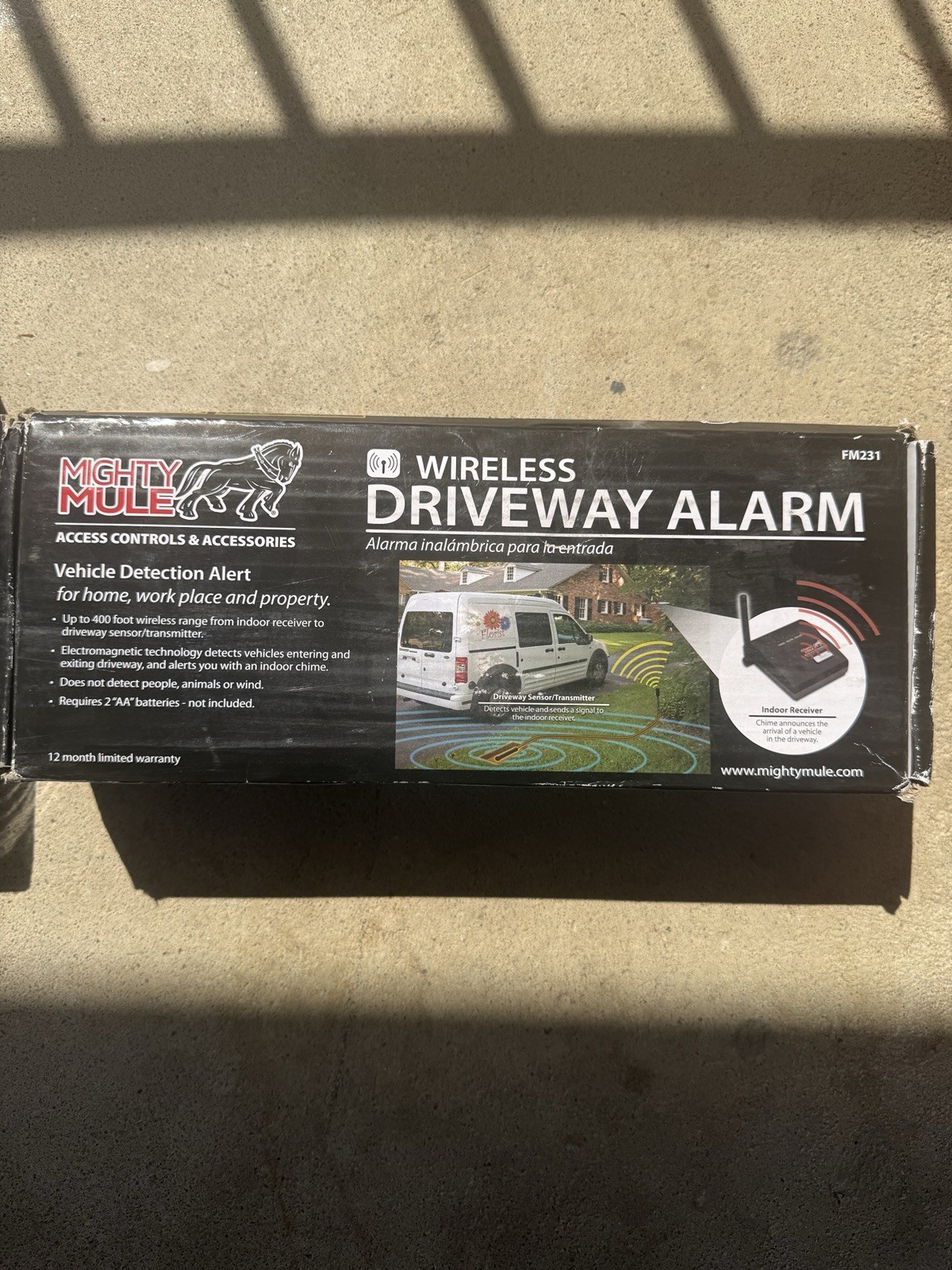 Mighty Mule FM231 Driveway Alarm Wireless Vehicle Detection Indoor/Outdoor Black