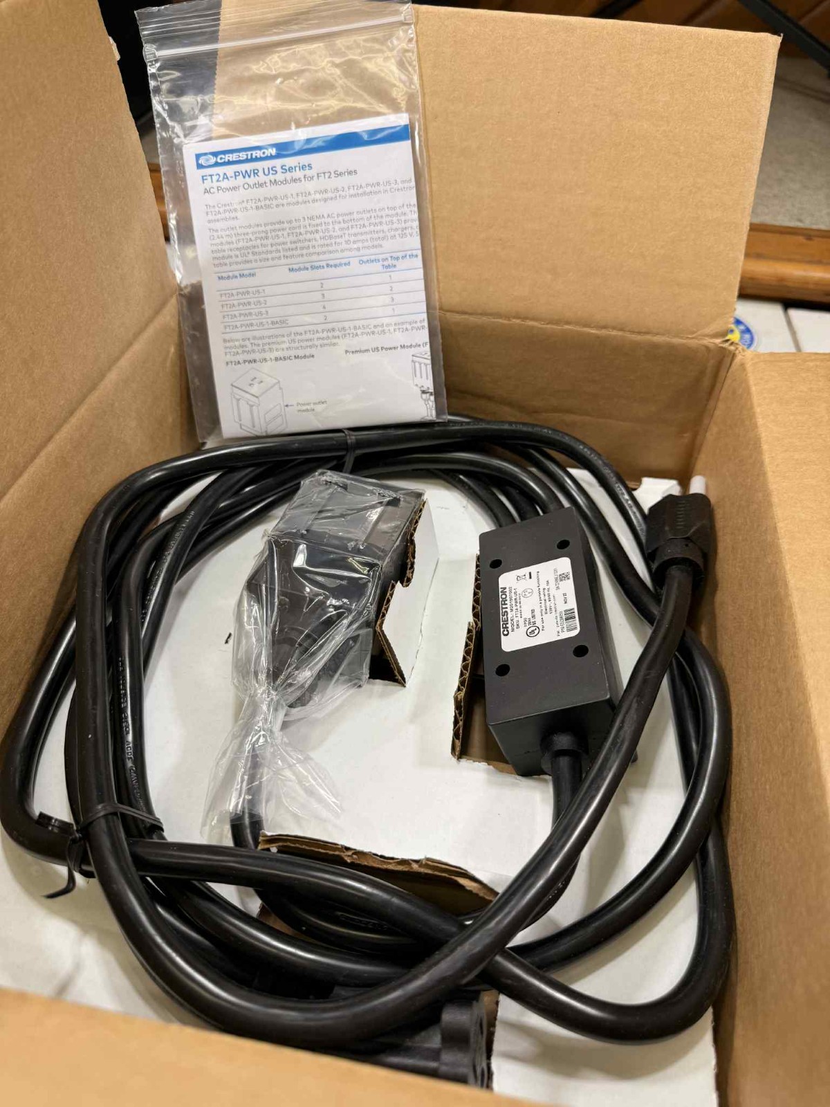 Crestron FT2A-PWR-US-1 AC Power Outlet Module for FT2 Series – NEW SEALED