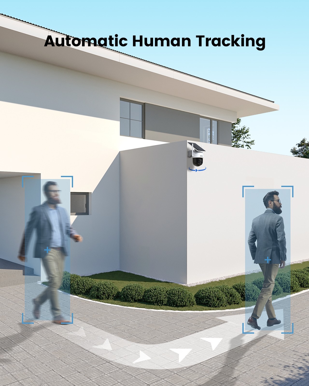 AOSU Solar Security Camera Outdoor Wireless Home Surveillance works with Alexa