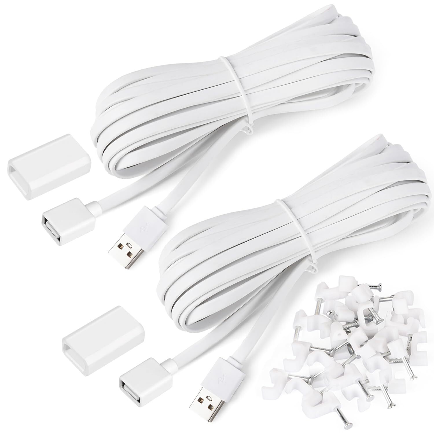 25ft USB Extension Cable Waterproof Flat Power Cord Compatible with WYZE Cam