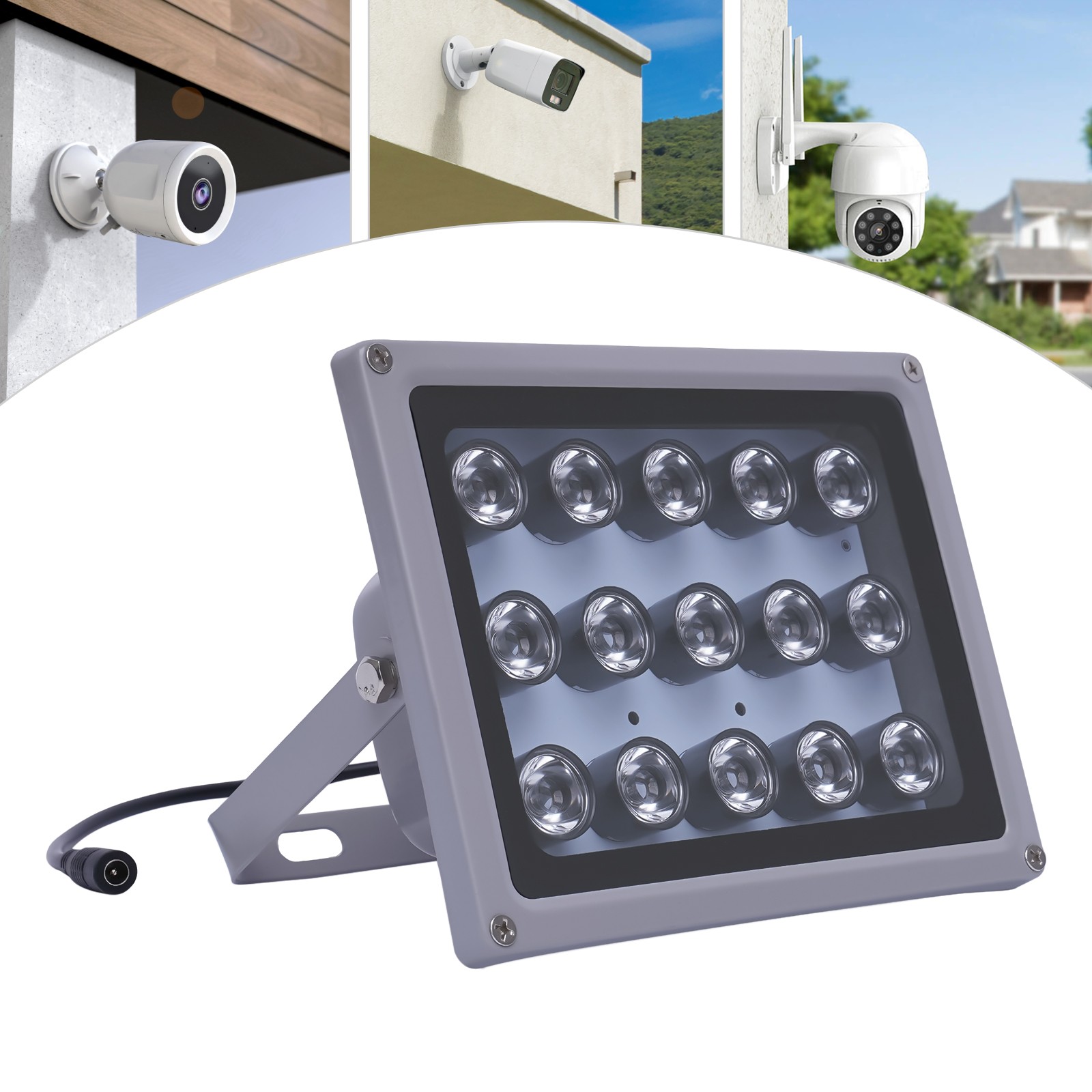 30W 12V IR Infrared Illuminator Lamp Night Vision Security Floodlight For CCTV