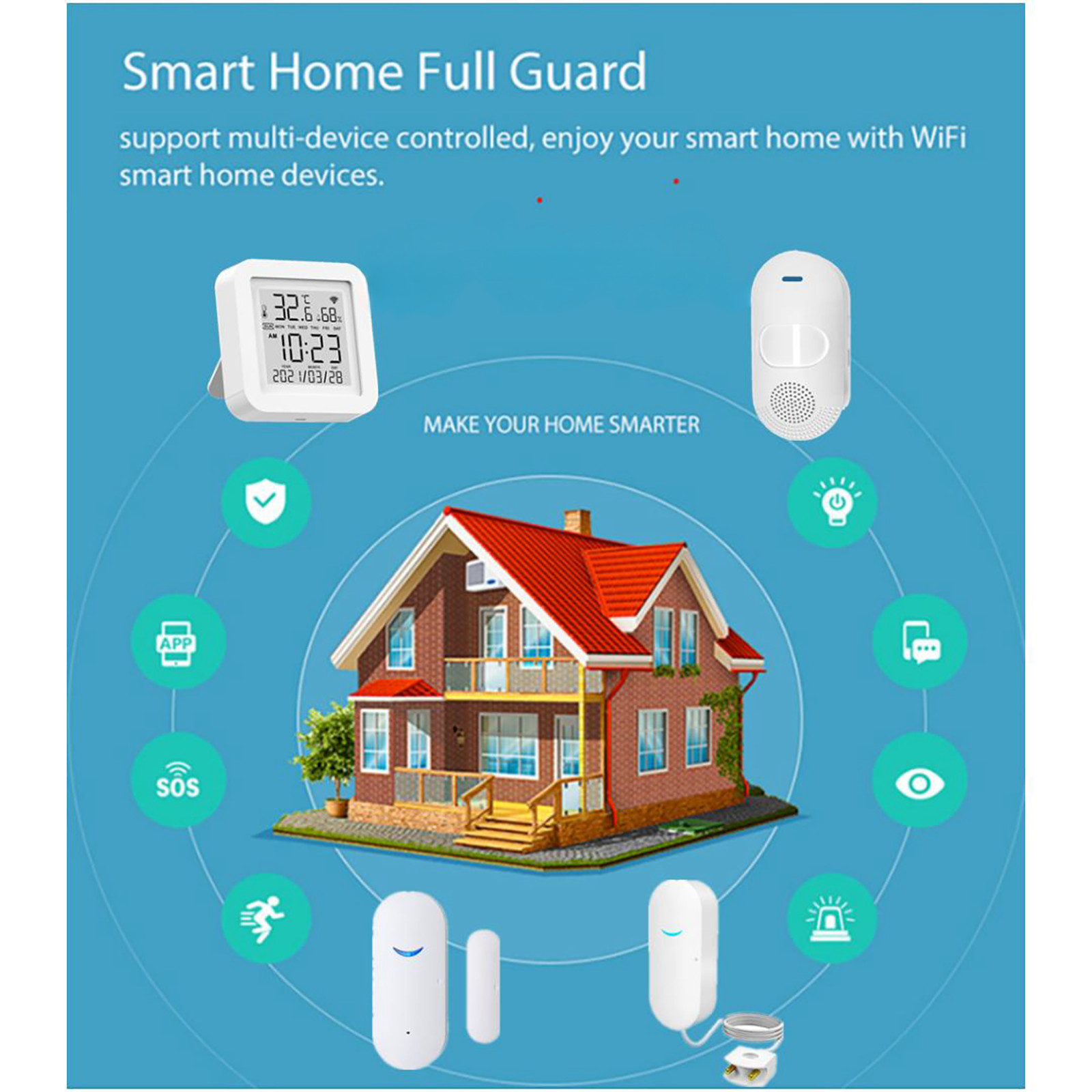 Thermometer Hygrometer Wi-Fi Temperature Humidity Sensor Monitor ℃/℉ switch
