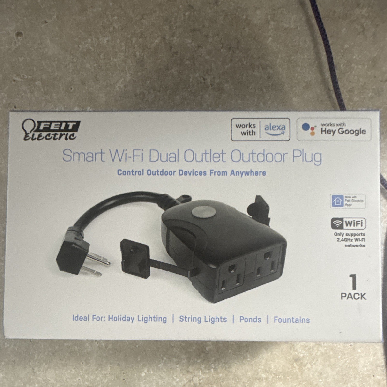 Feit Electric Smart WiFi Outdoor Dual Outlet Plug Alexa Google PLUG/WIFI/WP (N)