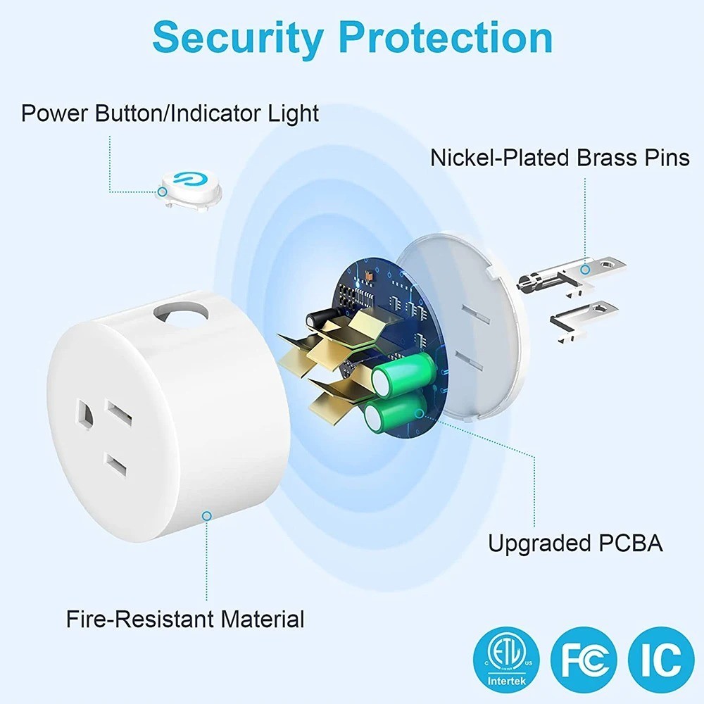 Tuya WiFi Smart Plug 20A with Power Monitor US Outlet Timer Work With Alexa