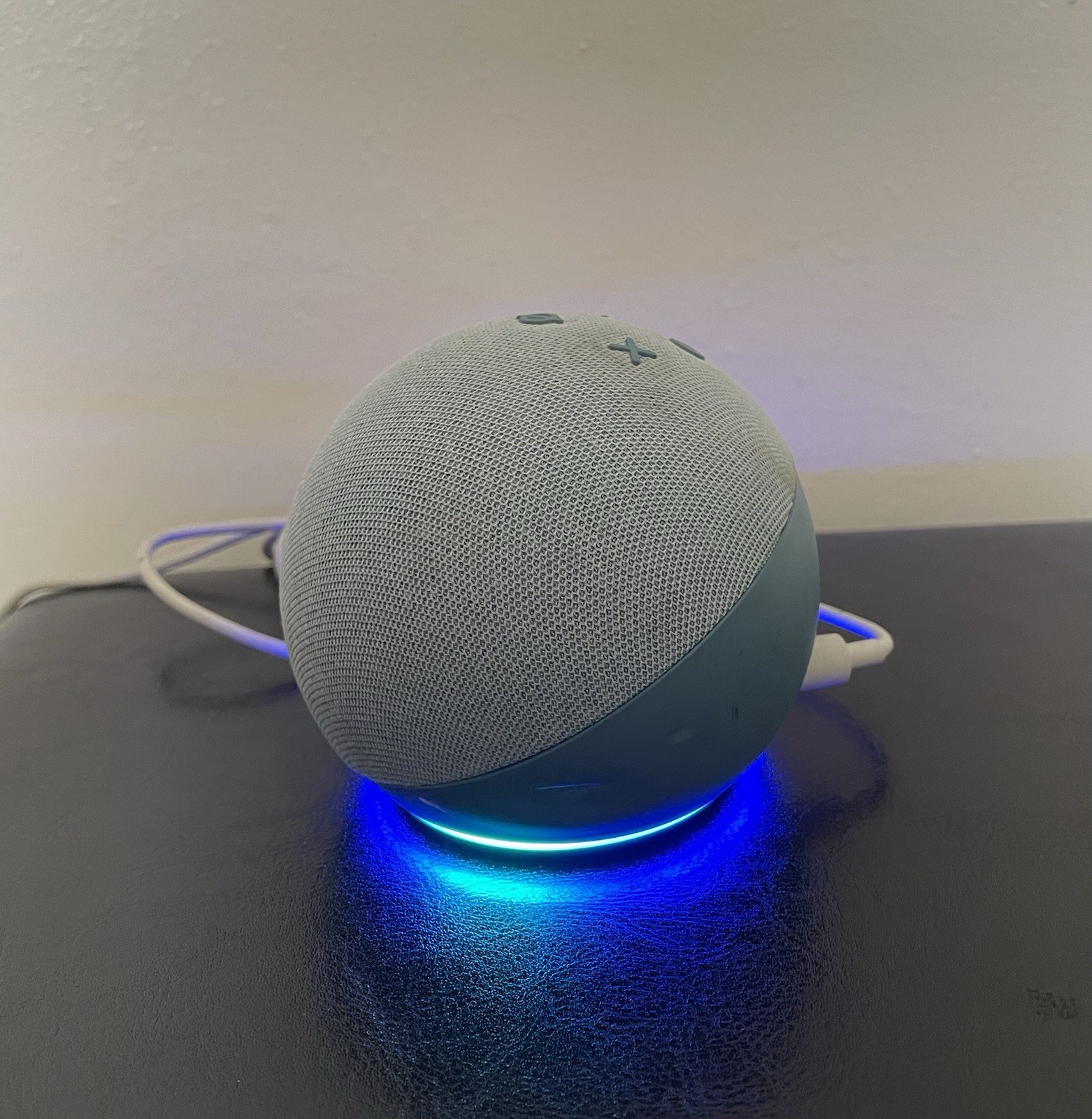 Amazon Echo Dot B7W644 Blue Gray 4th Generation Wireless Bluetooth Speaker -Read