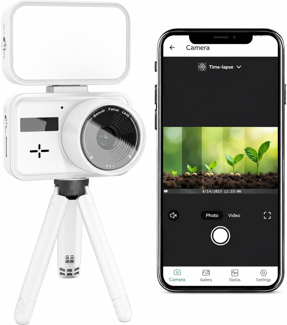 Time Lapse Camera, Timelapse Camera Wi-Fi with App Control, Color Night Vision,
