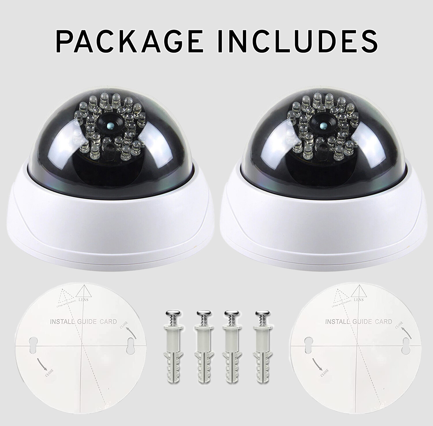 MaximalPower Fake CCTV Security Dummy Dome Camera w/ Red LED Light for Home Lot
