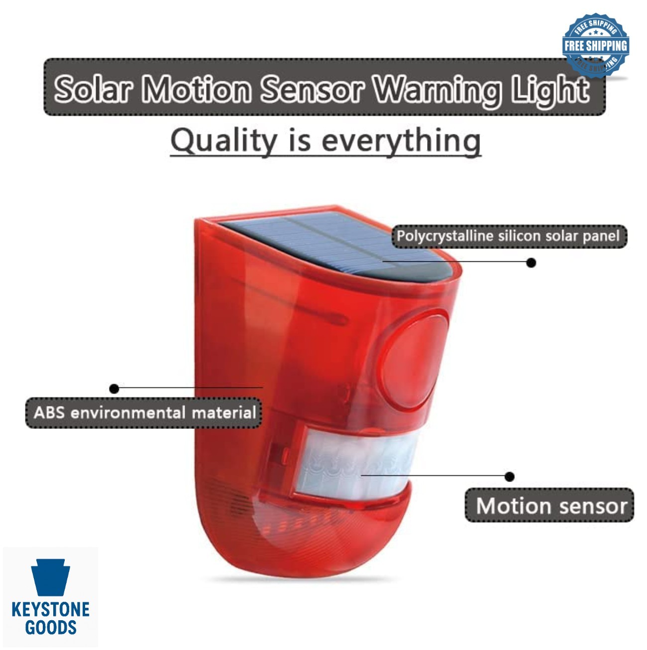 Solar Motion Sensor Alarm 129db Outdoor Wall Mount Security Siren Waterproof 4