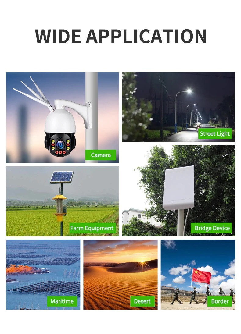 Solar Panel for Security Camera 12V 2.5A Output Rechargeable Lithium Battery 40A