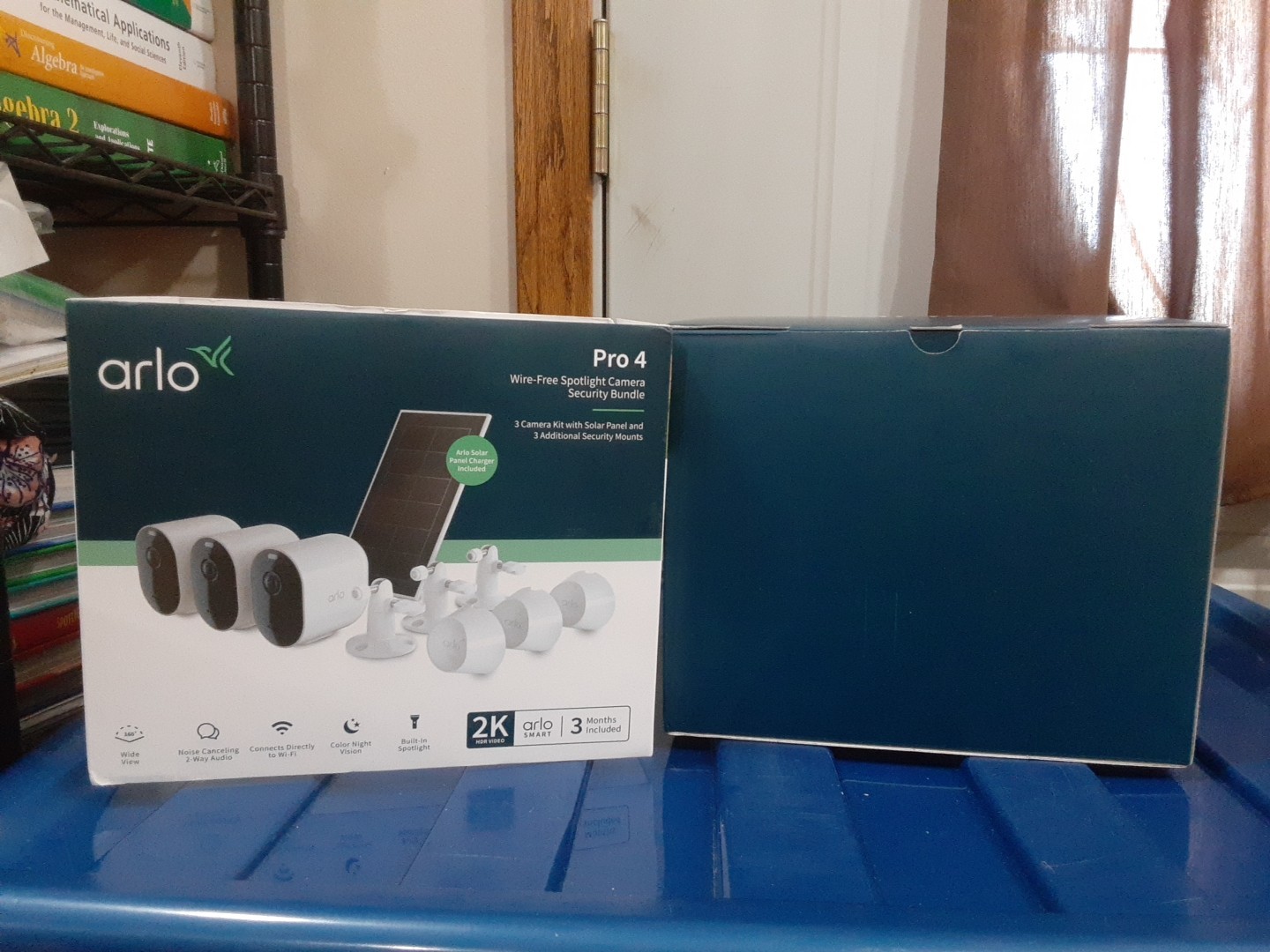 Brand New, Open Box, Arlo Pro 4 3-Cam Kit with Bonus Solar Panel – White, 2K 📹