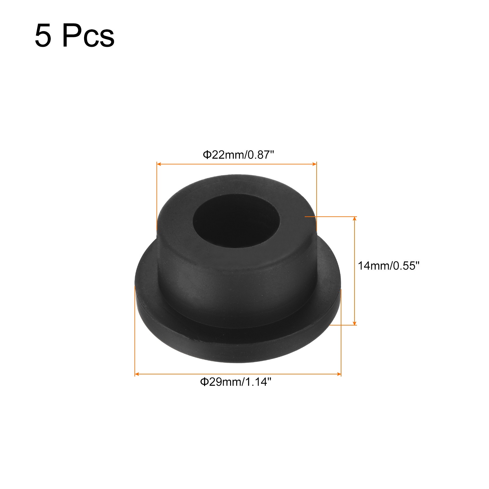High Temp Silicone Plugs t Shape Silicon Stopper Black 29x14x4mm, 5pcs