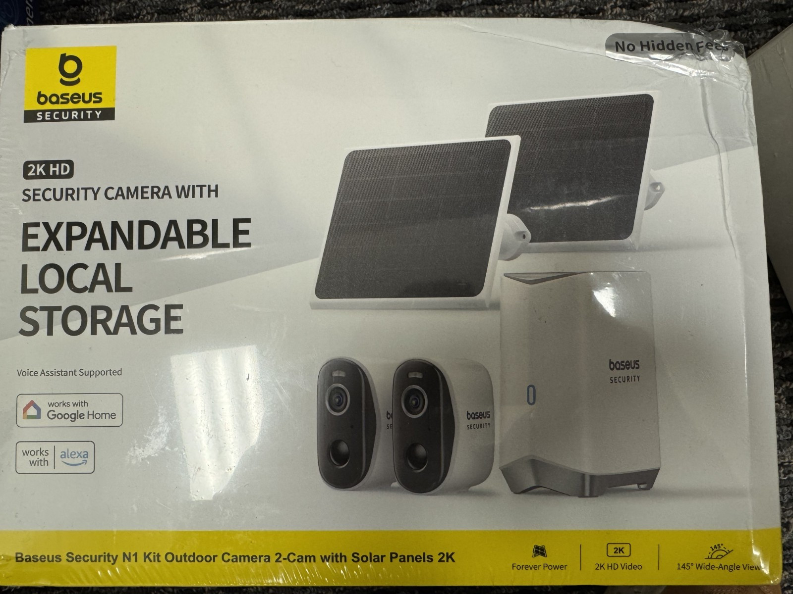 Baseus Solar Security Cameras Wireless Outdoor, N1 2-Cam Kit with Solar Panel 3W
