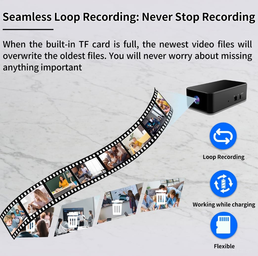 Mini Camera 1080P HD – No WiFi Camera – Portable Tiny Video Recorder with Loo…