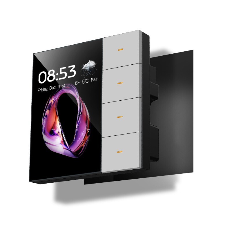 Customizable Smart Wall Switch with Responsive Touch Screen for Home Use
