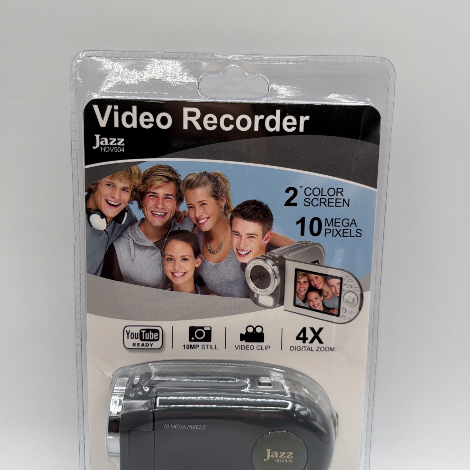 Jazz 10MP 1.8in LCD Flip Camcorder Digital Camera Platinum Jazz HDV504