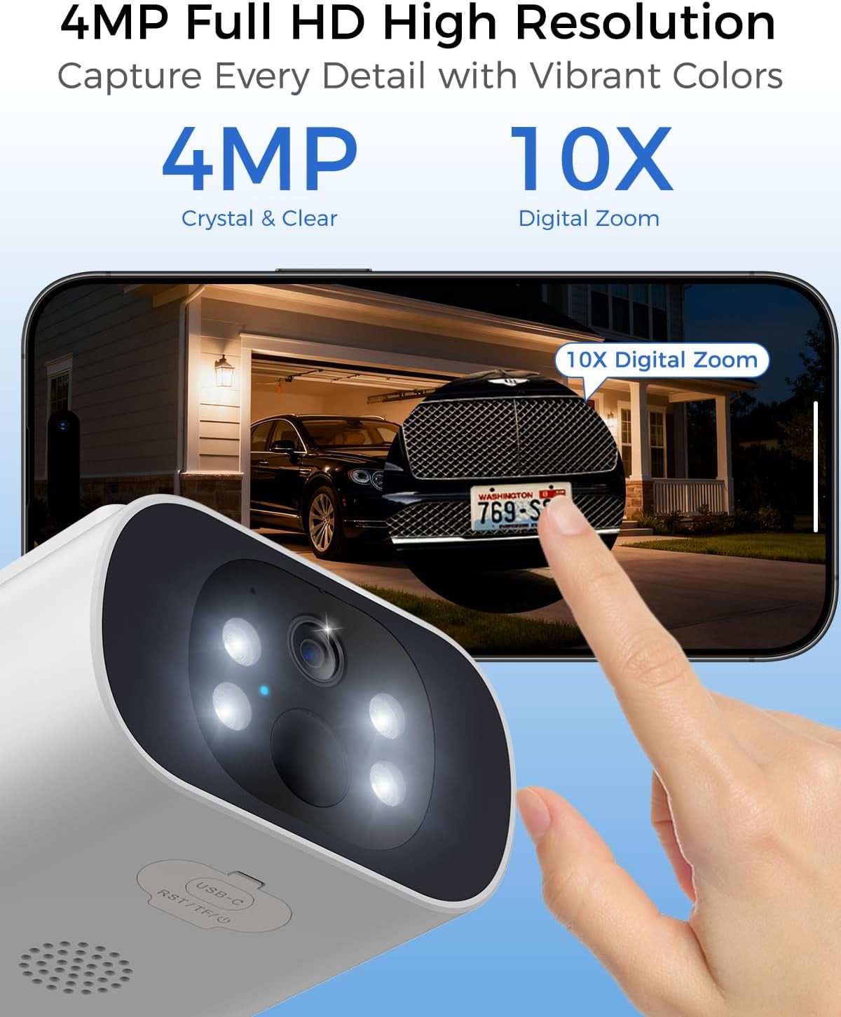 Solar Security Cameras Wireless Outdoor, 4MP Cameras for Home Security Camera Sy