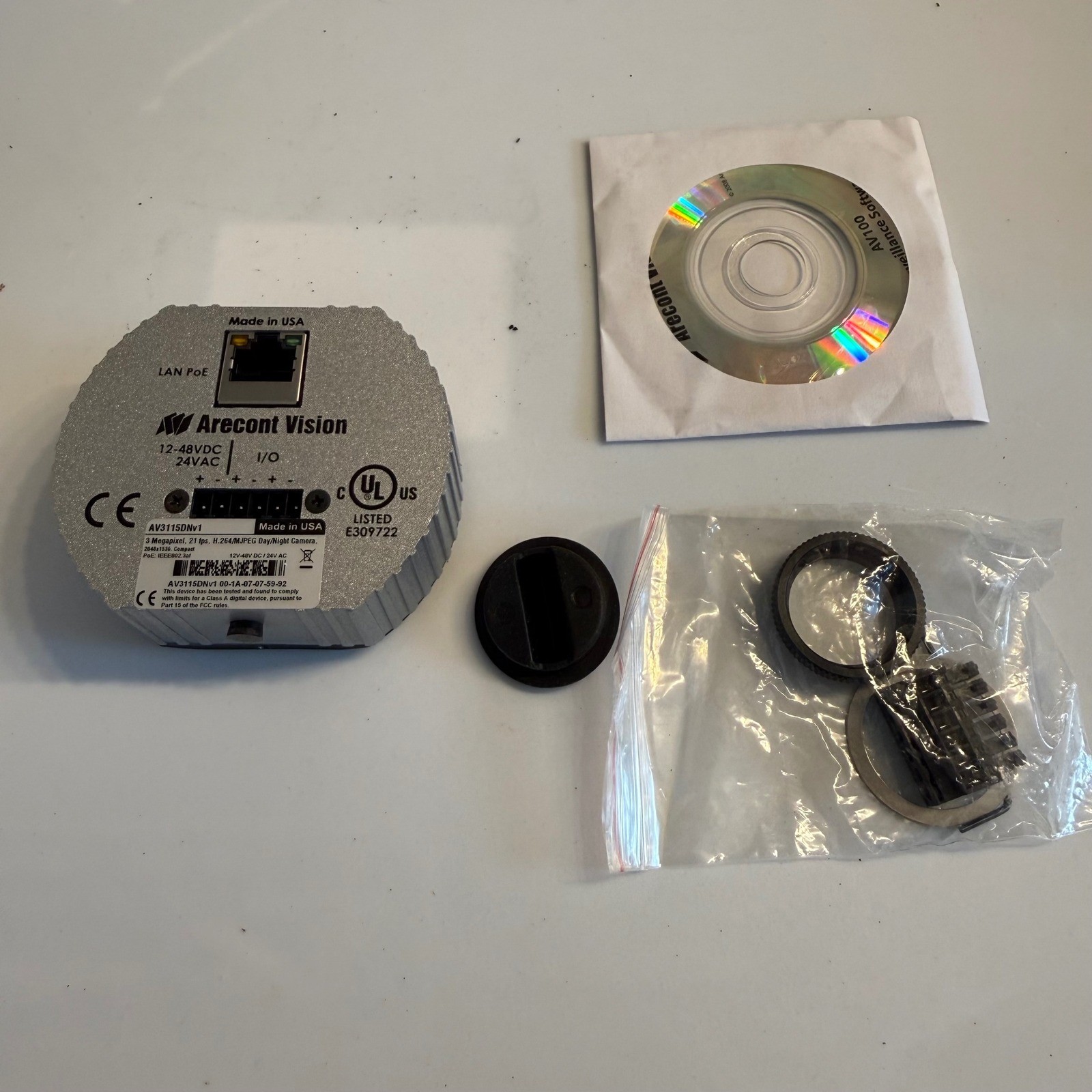 Arecont Vision AV3115DNv1 MegaVideo 3MP IP Camera PoE Day Night Made in USA