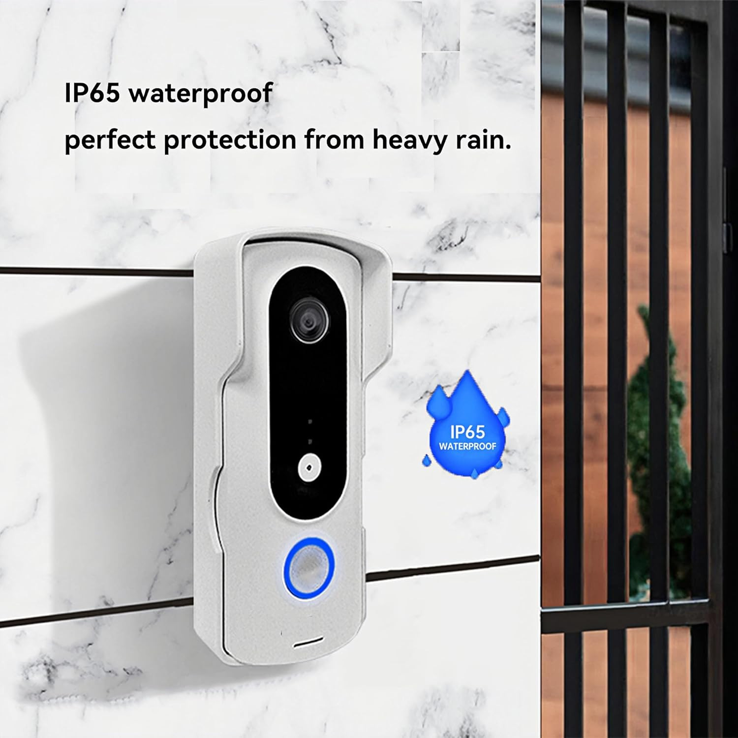 Wired 7-Inch Smart Video Doorbell with Touchscreen Chime | 2K Head-To-Toe View |