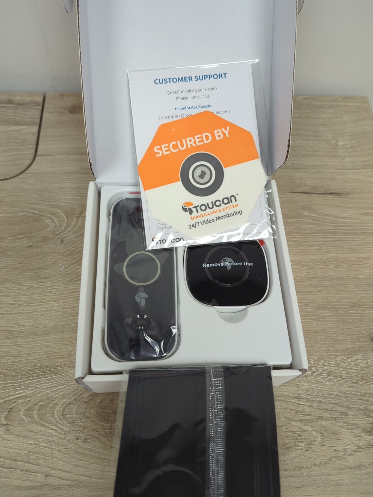 NEW Toucan Wireless Video Doorbell System w/ Rechargeable Battery Live Feed App