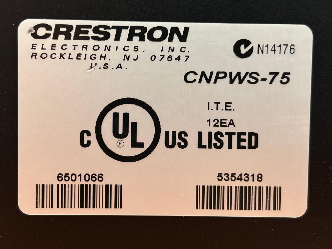 Crestron CNPWS-75 24 Volt Power Supplies x2, Pair w/ CNXRMAK face plate
