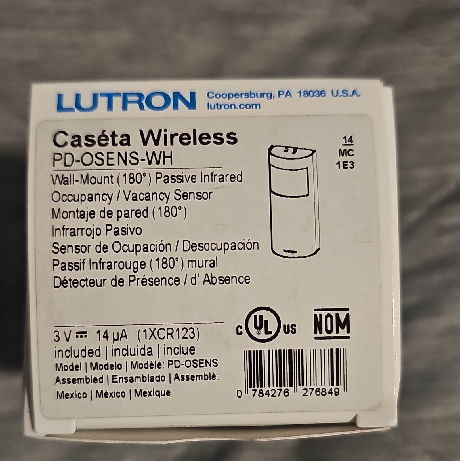 Lutron Caséta Wireless Wall-Mount Occupancy/Vacancy Sensor, Battery, White