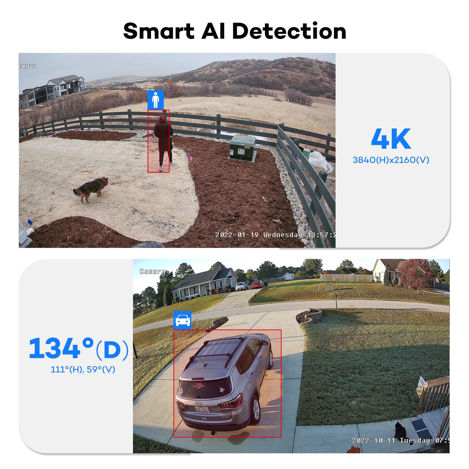 ONWOTE 4K 8MP PoE IP Security Camera, AI Human Vehicle Detection, 3840×2160 8…