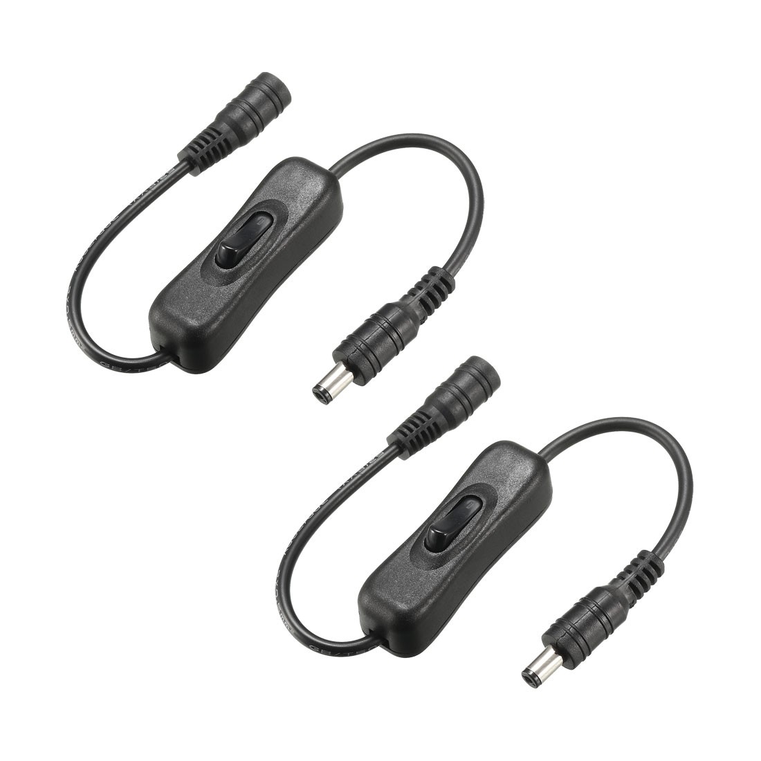 2 x DC Power Splitter with Switch 1 Female to 1 Male 5.5mm x 2.1mm Y Adapter