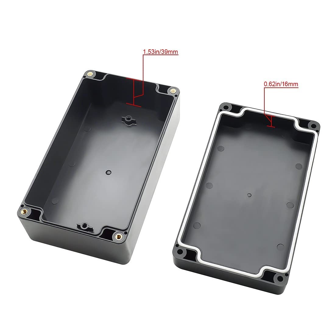 LeMotech Project Box ABS Plastic Junction 6.2″ x 3.5″ x 2.4″, Black (1 pack)