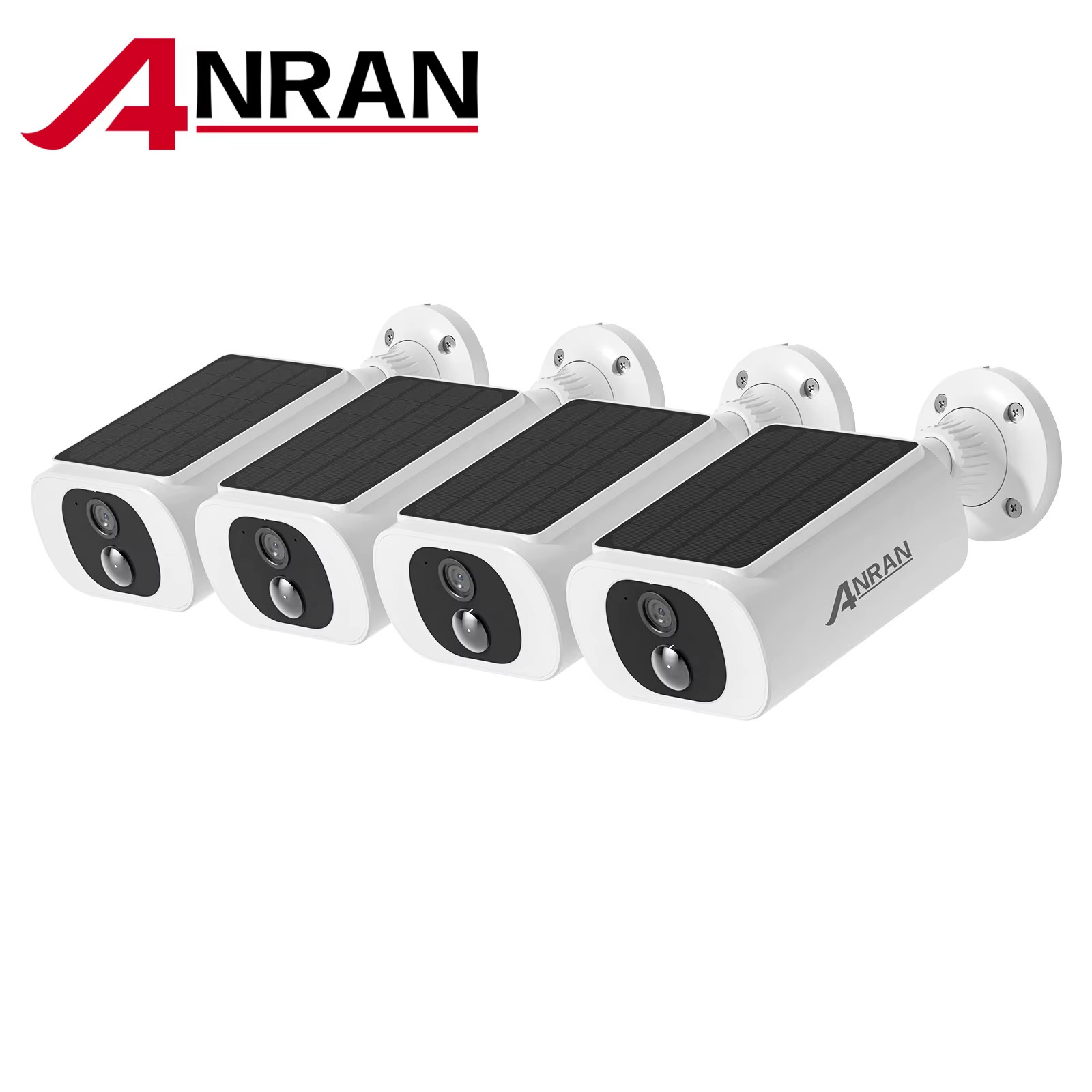 ANRAN 2K Solar-Powered Security Camera System with 4 Wireless Night Vision Camer