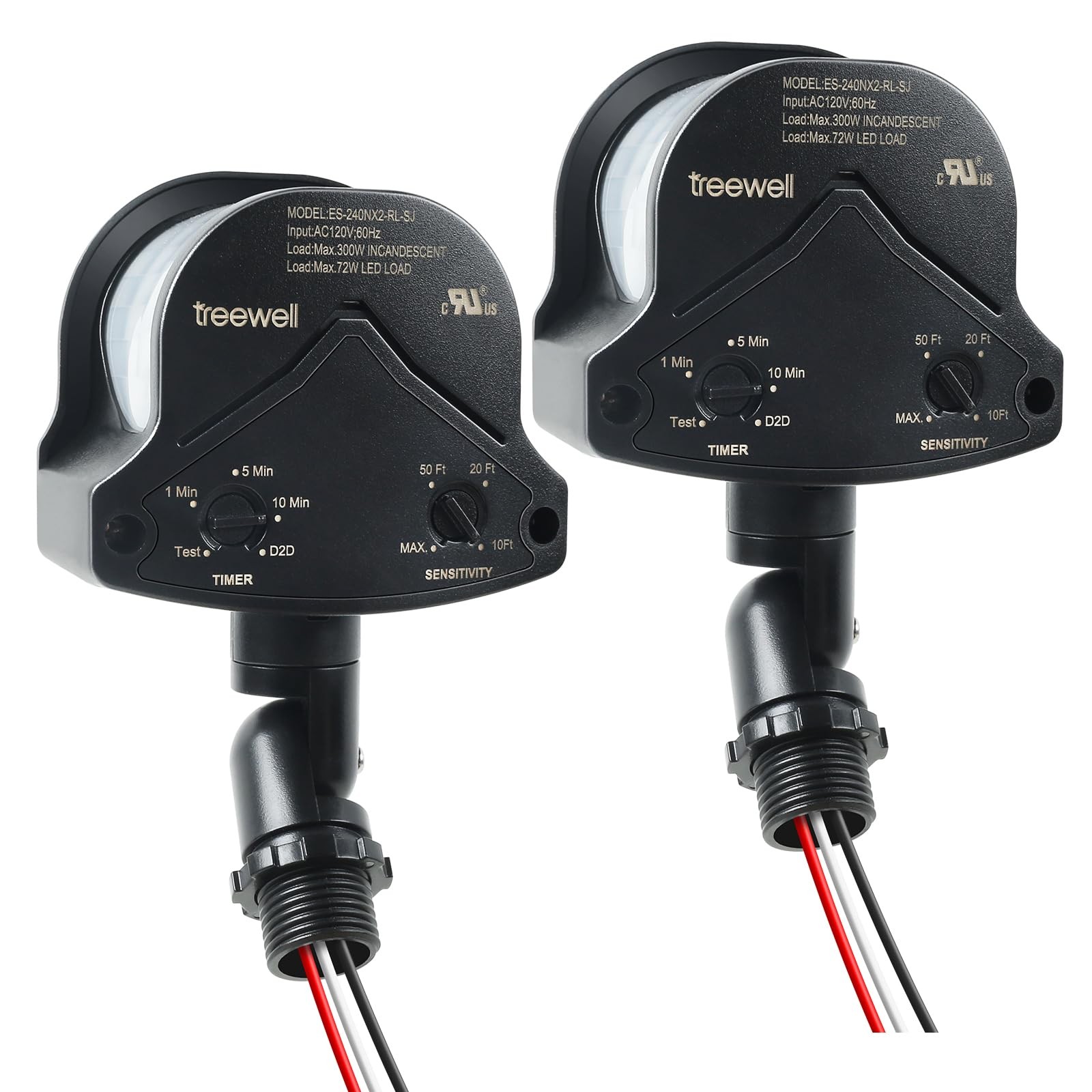 2 Pack 240-Degree Replacement Motion Detector, Adjustable Delay Time & Detect…