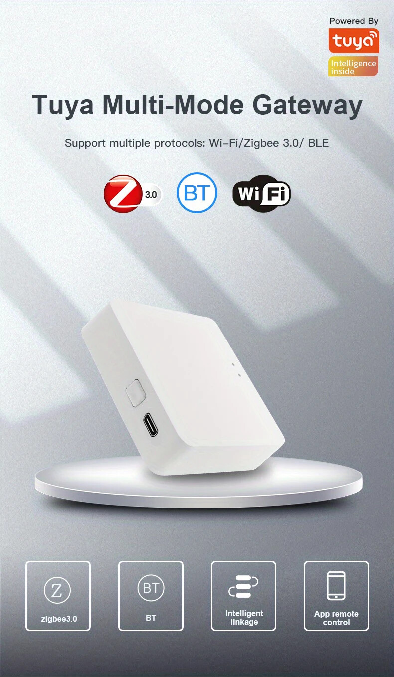Tuya Smart Gateway Hub Multi-Mode Bridge WiFi Bluetooth ZigBee Wired/Wireless