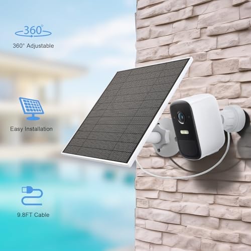 Solar Panel for Eufy Outdoor Camera, 5W Solar Panel Charger Compatible with 2