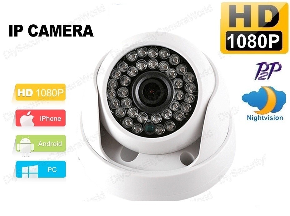 HD 2MP IP 1080p Network Dome Camera indoor CCTV 3.6mm Lens IR CUT LED