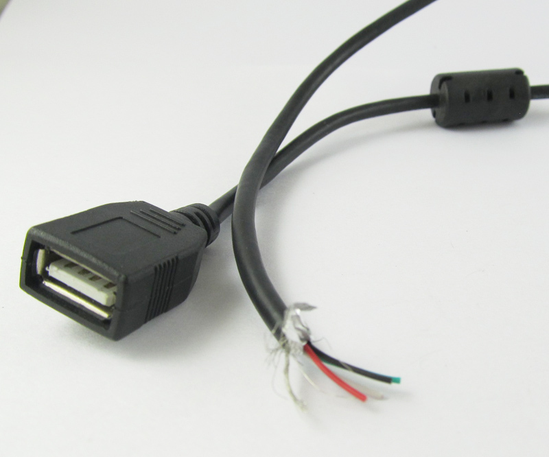 1pc 70cm USB 2.0 A Type Female To 4 Wire 4 Pin w/Magnetic DIY Power Cable 28AWG