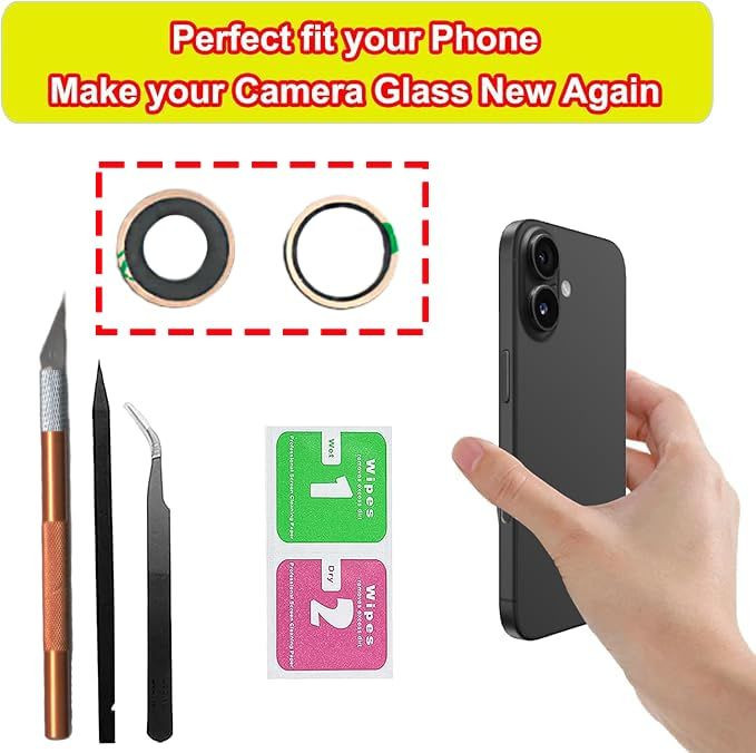16 Back Rear Camera Lens Glass Replacement for iPhone 16 Glass…