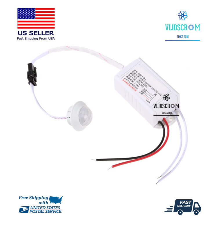 IR Infrared Body Motion Sensor Automatic Auto Light Lamp Control Switch 110/220V