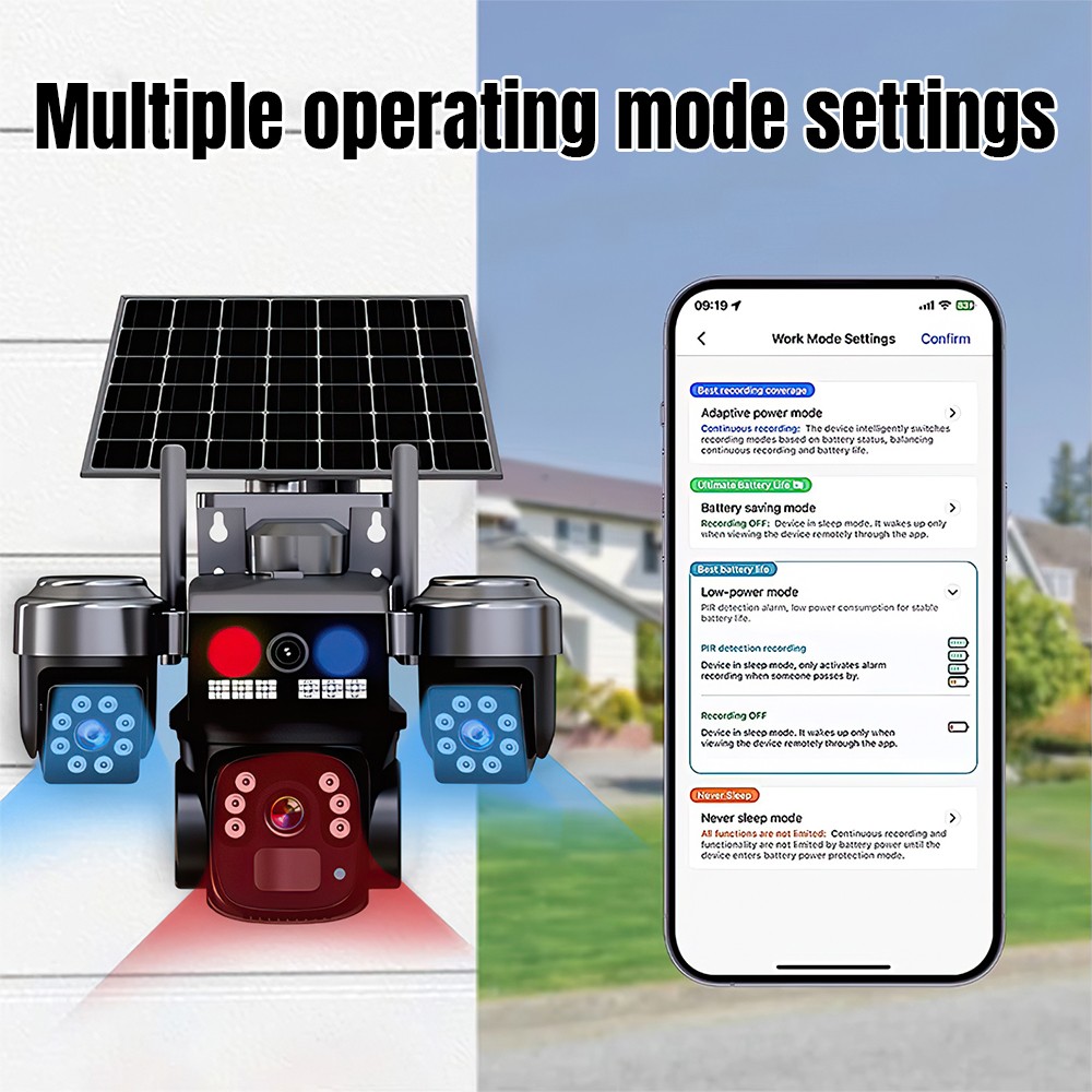 Solar Battery Powered Wireless WiFi Home Security Camera System Outdoor Pan/Tilt