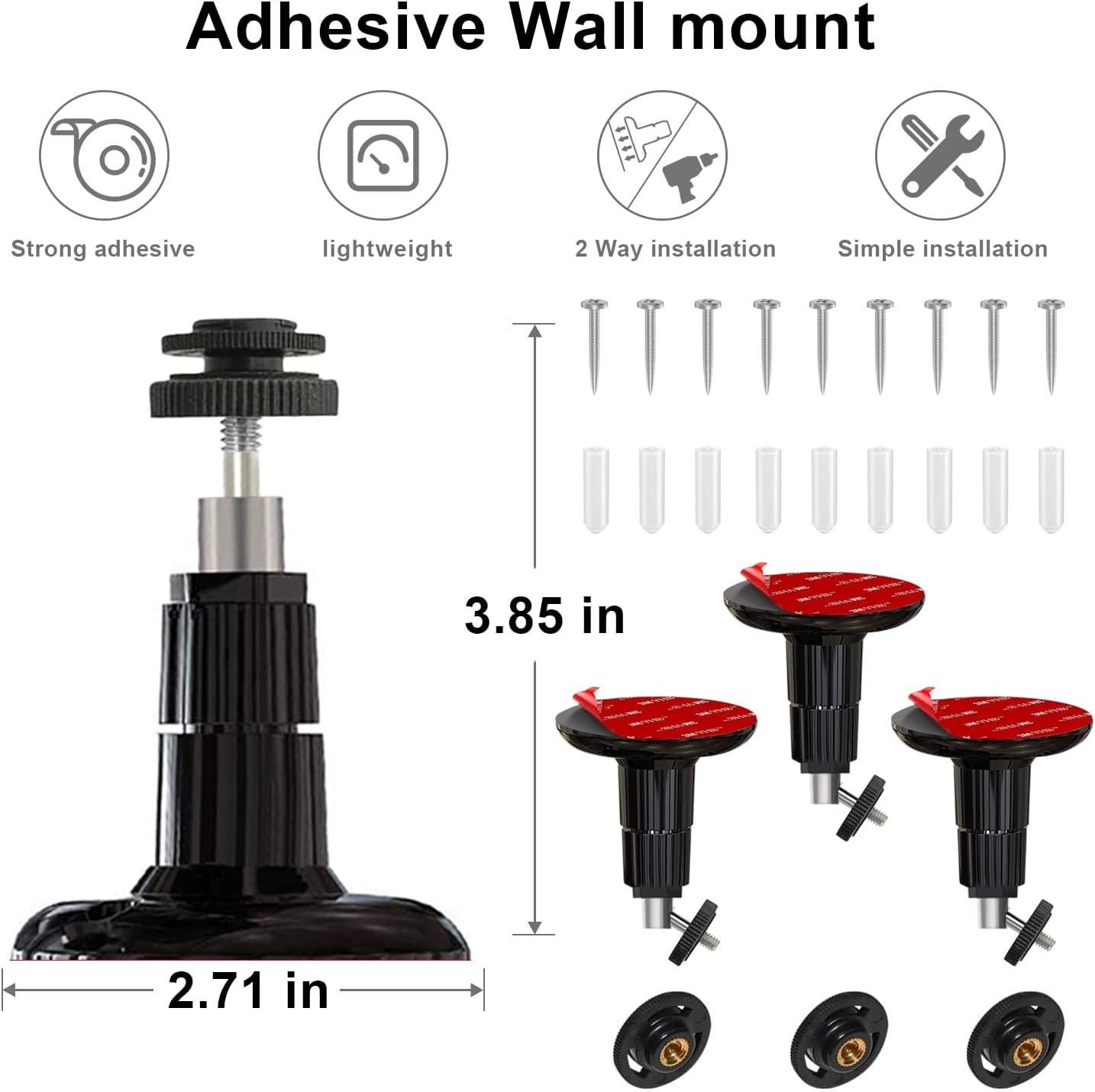 3PACK Screwless Wall Mount Bracket for Blink Outdoor 4Th Gen & 3Rd Gen and Indoo