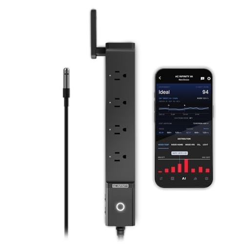 AC Infinity Smart WiFi Power Strip, Dual-Zone Temp Humidity Controller, 4 Plugs